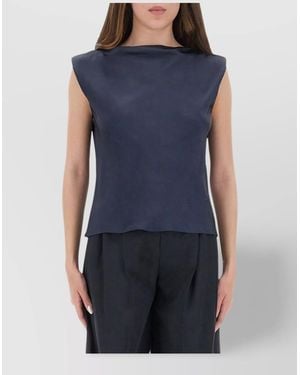 Theory Satin Tiny-Fit Blouse - Blue