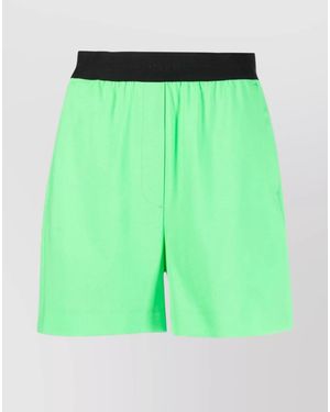 MSGM Wool Bermuda Shorts - Green