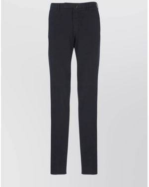 Incotex Straight Fit Cotton Pants And Pockets - Blue