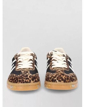 Premiata Sneakers Contrast Panels Leopard Print Perforated - Metallic
