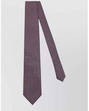 Tom Ford Silk Tie Slim Design Houndstooth Pattern - Purple