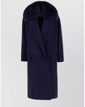 Blancha Virgin Wool Coat - Blue