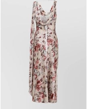 Acne Studios Floral-Print Draped Sleeveless Maxi Dress - Multicolor