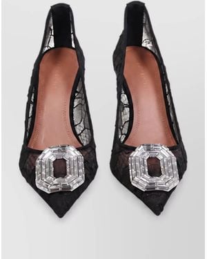 AMINA MUADDI Lace Satin Court Shoes - Black