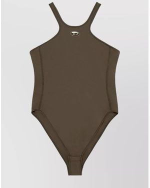 DIESEL Racerback Sleeveless High-Cut Swimwear Top - Natural