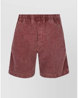 Carhartt Corduroy Elastic Waistband Back Pocket Shorts - Red