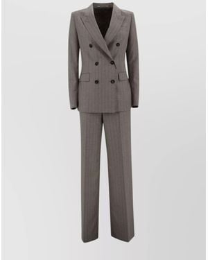 Tagliatore Double-Breasted Pinstripe Tailored Suit - Gray
