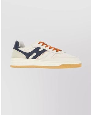 Hogan Leather H630 Sneakers Round Toe Design - Metallic