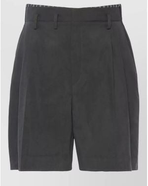 Maison Margiela Pleated Bermuda Shorts Turn Up Hem - Grey