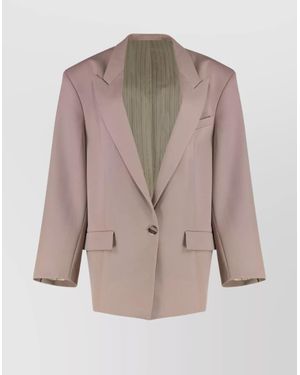 The Attico Single-Breasted Virgin Wool Blazer - Pink