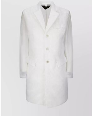 Comme des Garçons Single-Breasted Coat - White