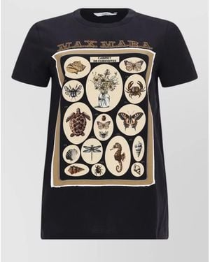 Max Mara Printed Cotton T-Shirt - Black