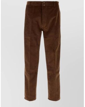 Ami Paris Corduroy Straight-Leg Pants - Brown