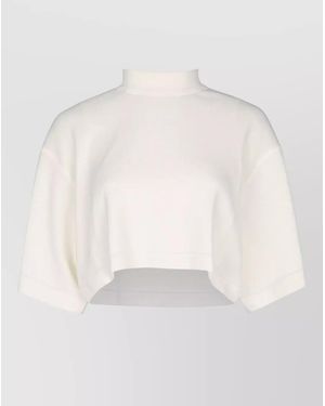 Alaïa Cropped Knitted Top - Natural