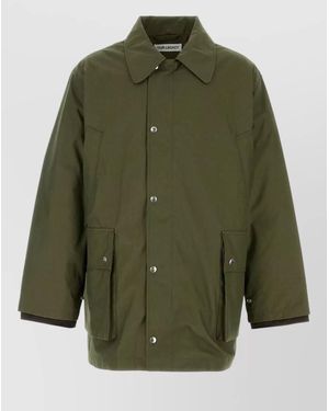 Our Legacy Cotton Blend Hunter Jacket Collared Neck - Green