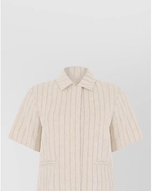 Max Mara Cotton Short-Sleeve Shirt - Natural