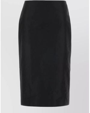 Jil Sander Faille Pencil Skirt High Waist Knee Length - Black