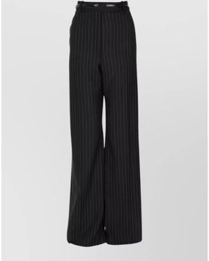 Tom Ford Virgin Wool Wide-Leg Trousers - Black