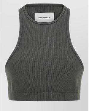 ARMARIUM Filippa Sleeveless Round Neck Ribbed Top - Grey