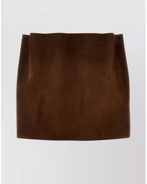 Prada Suede Mini Skirt Featuring Stylish Design - Brown
