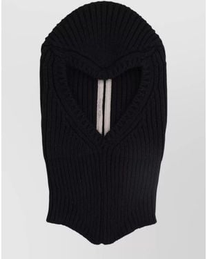Rick Owens Stretch Ribbed Texture Fashion Gloves - Black