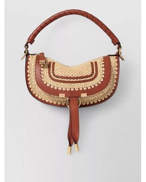 Chloé Marcie Mini Raffia Top Handle Clutch - White