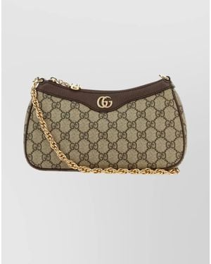 Gucci Gg Supreme Fabric Small Ophidia Handbag - Natural