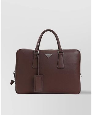 Prada Leather Tote Bag - Brown