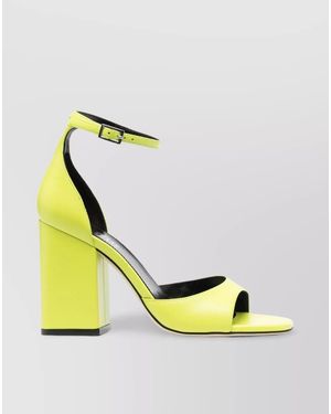Paris Texas Leather Block-Heel Sandals - Yellow