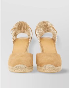 Castañer "Carina" Wedge Espadrilles Featuring Braided Detail - Natural