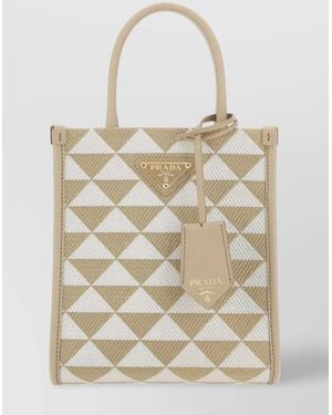 Prada Symbole Micro Fabric Shoulder Bag - Natural