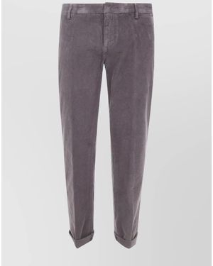 Dondup Cotton Regular-Fit Straight-Leg Trousers - Grey