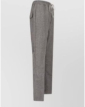Rick Owens Straight Pants Elastic Waistband Back Pockets - Gray