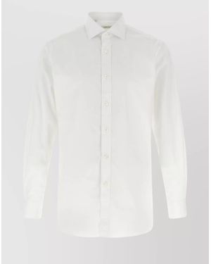 Brioni Trevi Mark Long Sleeve Shirt With Collar - White