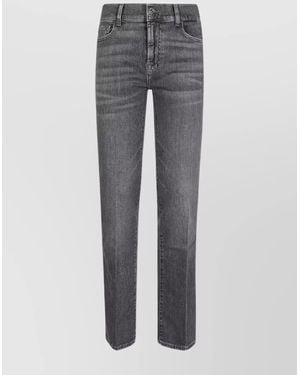 7 For All Mankind Bootcut Jeans With Belt Loops And Five Pockets - Grey