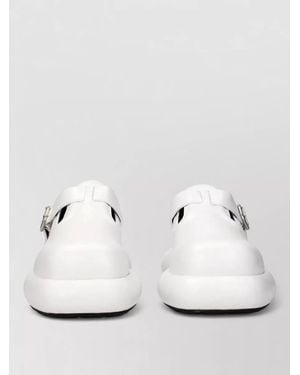 Jil Sander Leather Platform Mary Jane Loafers - White
