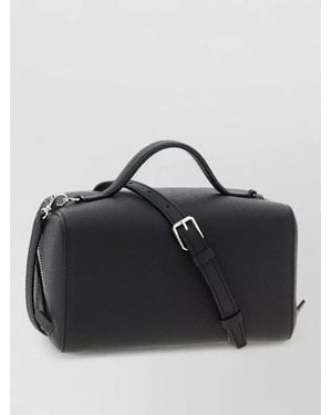 Valextra Leather Crossbody Bag - Black