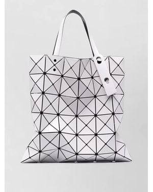 Issey Miyake Lucent Geometric Tote Bag Top Handles - White