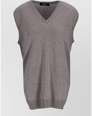 LA ROSE Oversized Knit Gilet - Gray