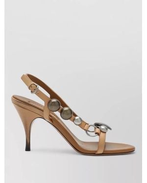 Miu Miu Sandals Metal Embellishments Open Toe Slingback - Multicolour