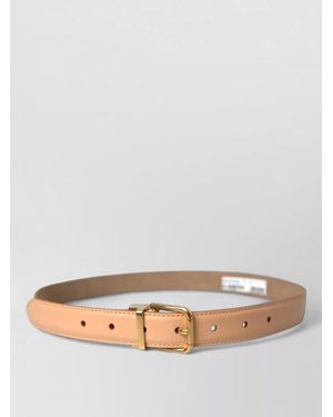 Dolce & Gabbana Calfskin Leather Belt Metal Buckle - Grey