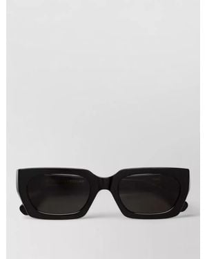 Retrosuperfuture Teddy Rectangular Sunglasses Dark Lenses Temples - Black