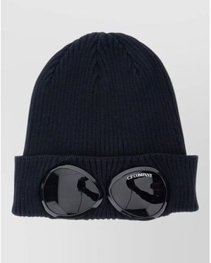C.P. Company Ribbed Goggle Beanie - Blue