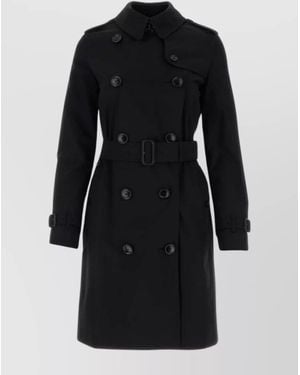 Burberry Structured Trench With Classic Accents - Black