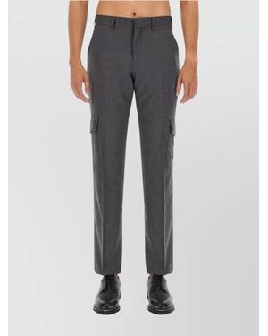 Lardini Wool Straight-Leg Trousers - Grey