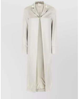 Loulou de Saison Longline Coat Notched Lapels Buttoned Cuffs - White