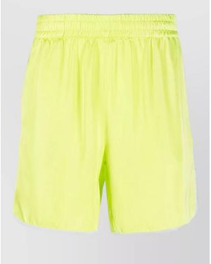 BLUE SKY INN Satin Track Shorts Relaxed Fit Stripe - Yellow