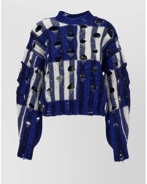 Off-White c/o Virgil Abloh Ribbed Oversized Jumper - Blue