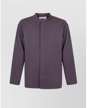 Studio Nicholson Grandad Collar Shirt - Purple