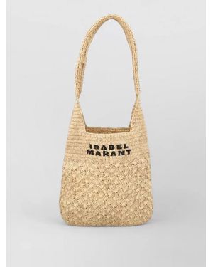 Isabel Marant Praia Small Raffia Shoulder Bag Strap - White